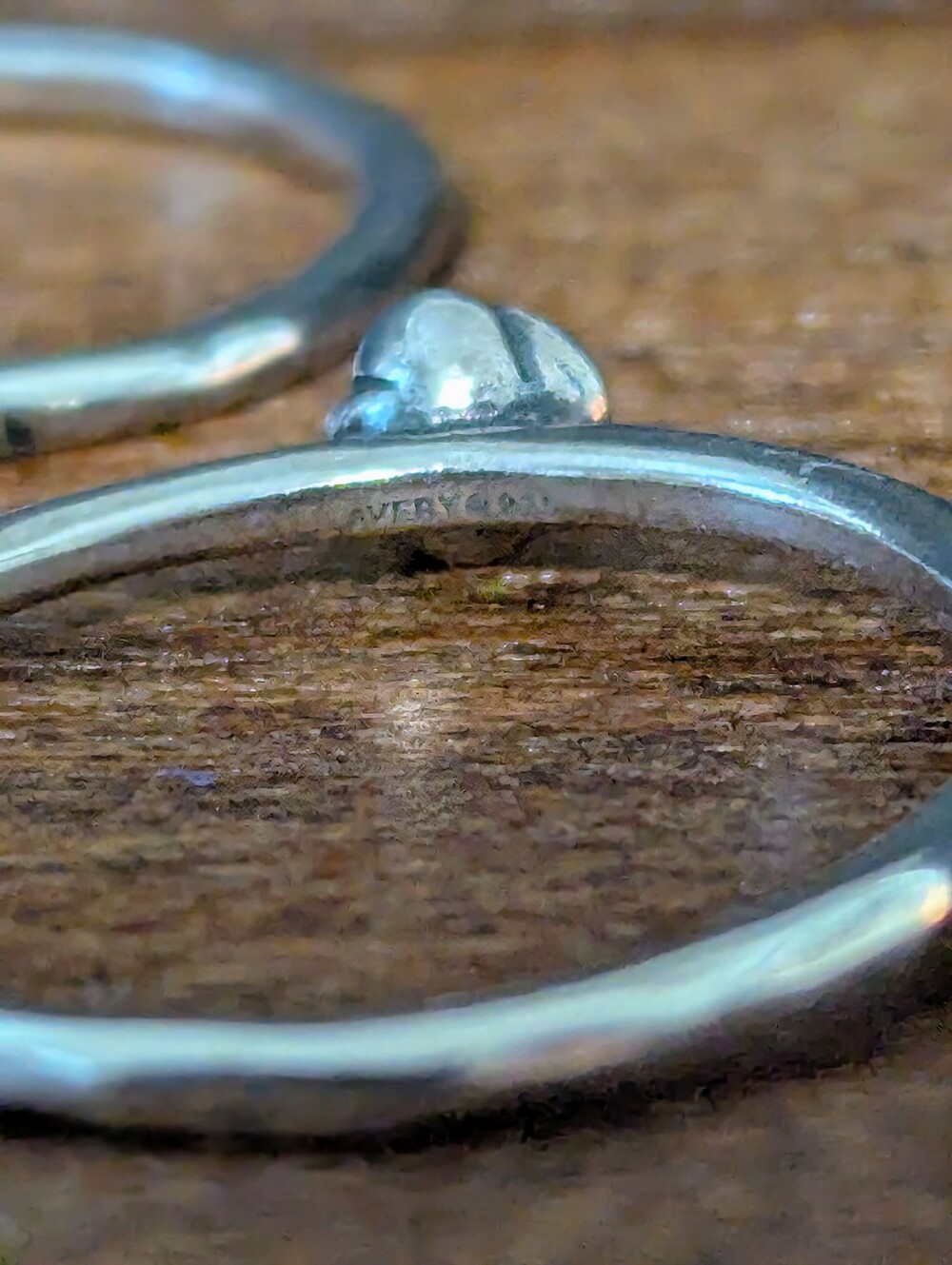 James Avery Retired Bee & Flower Ring Trio/Set 7.5 Sterling Silver & Bronze - Picture 2 of 2